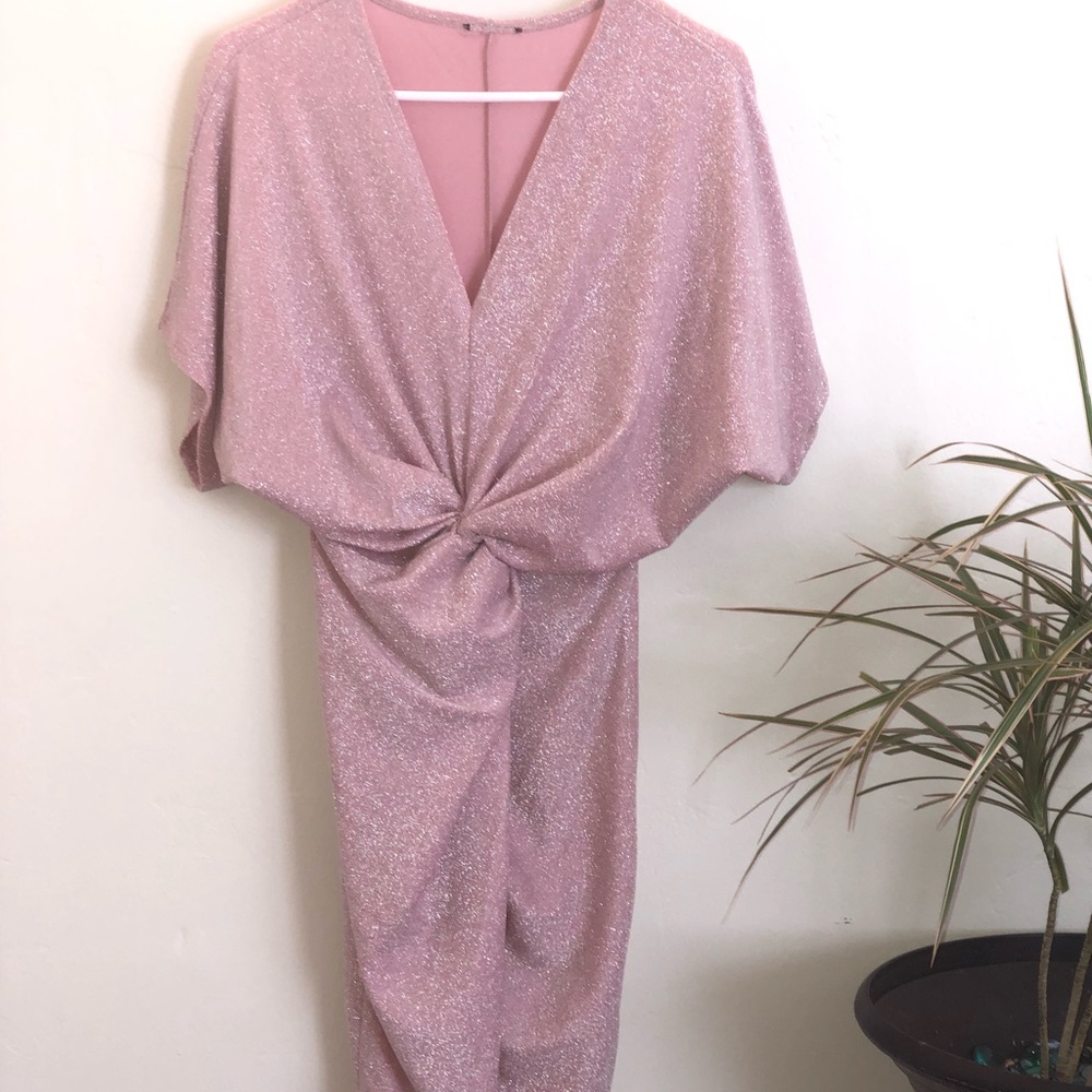 Long pink sparkly dress